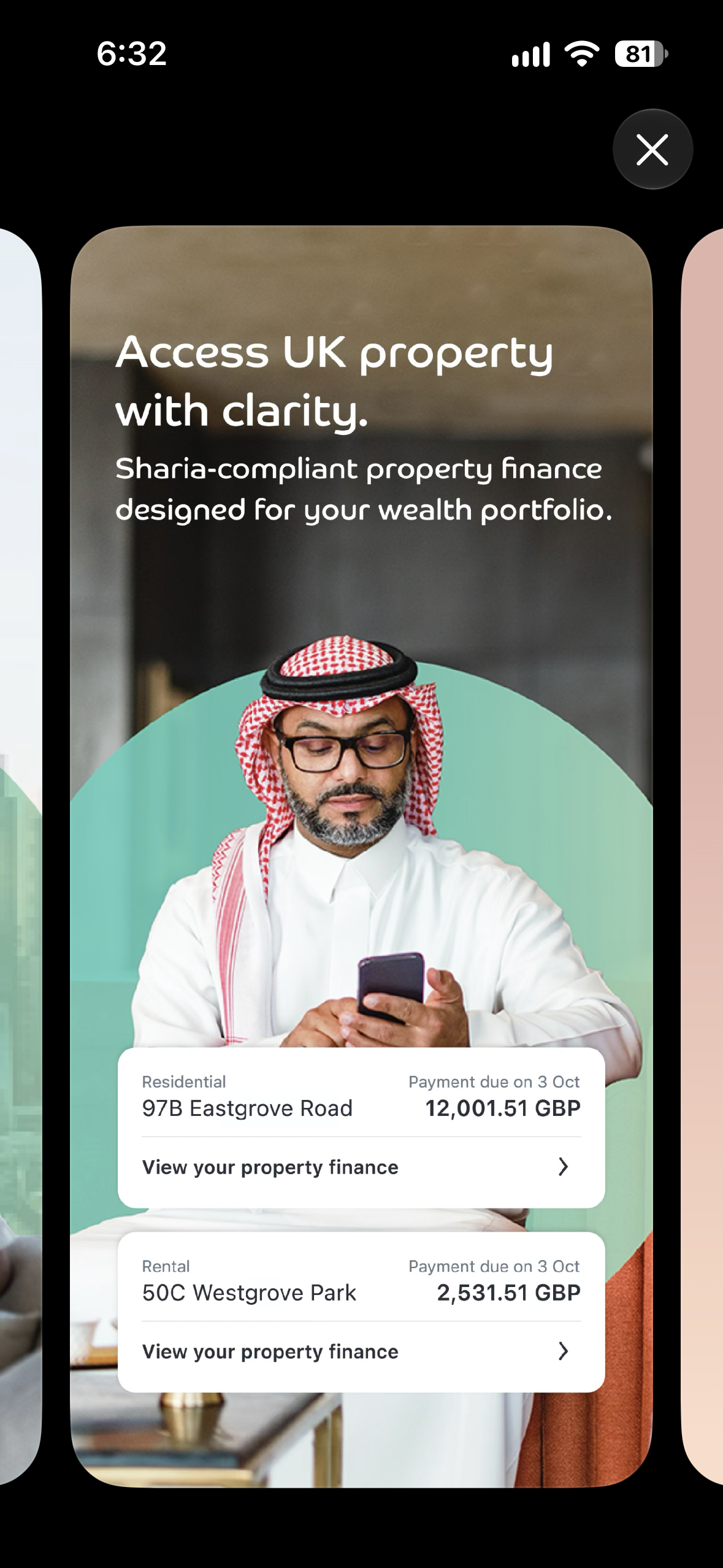 nomo App Store artwork showing residential and rental property finance.